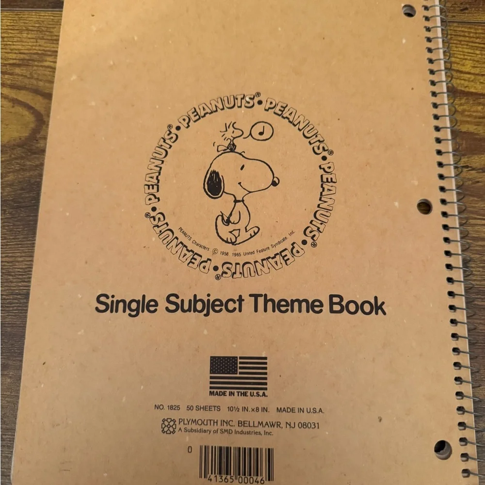 Peanuts Peppermint Patty Snoopy Skateboard Spiral Notebook Vintage‎ Plymouth USA